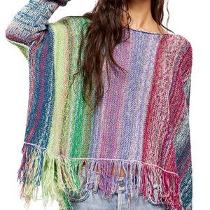 Free People Radiate Pullover Sweater Rainbow Brite